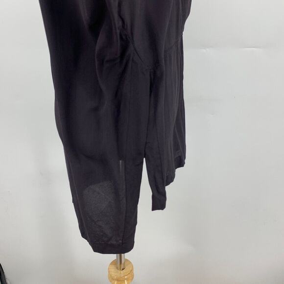 J Crew Blouse Women XS Extra Small Black Silk High Low Drop Shoulder Half Sleeve - Picture 5 of 12